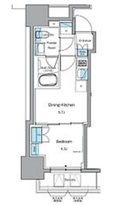 ルフォンプログレ秋葉原イースト　1101号室　間取り