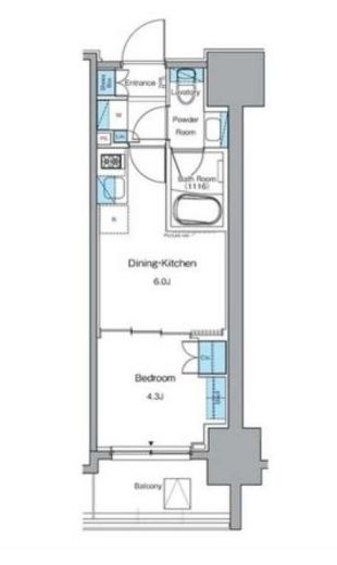 ルフォンプログレ秋葉原EAST　1303号室　間取り