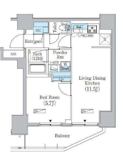 プライムブリス上野元浅草　705号室　間取り