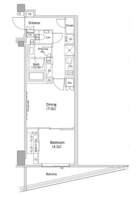 ザ・パークハビオ渋谷クロス　401号室　間取り