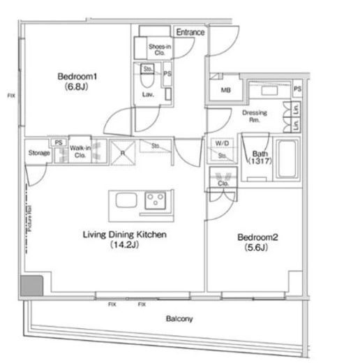 ザ・パークハビオ渋谷クロス　1016号室　間取り