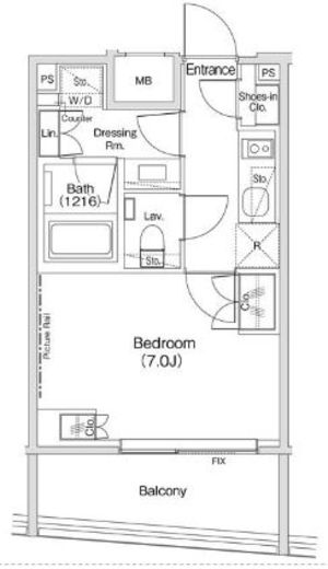 ザ・パークハビオ渋谷クロス　416号室　間取り