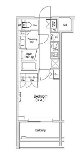ザ・パークハビオ渋谷クロス　724号室　間取り
