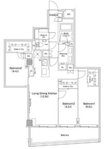ザ・パークハビオ渋谷クロス　802号室　間取り