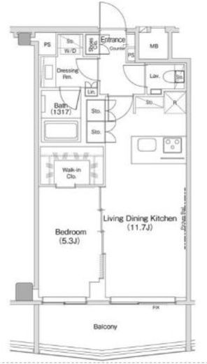 ザ・パークハビオ渋谷クロス　809号室　間取り