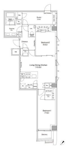 ザ・パークハビオ渋谷クロス　901号室　間取り