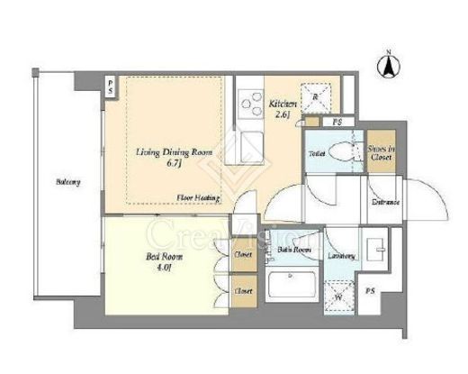 LIBR GRANT 四谷三丁目 (リーブルグラント四谷三丁目)　108号室　間取り