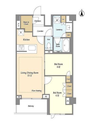 LIBR GRANT 四谷三丁目 (リーブルグラント四谷三丁目)　310号室　間取り