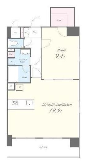 GOLD FOREST半蔵門 (ゴールドフォレスト半蔵門)　9F1号室　間取り