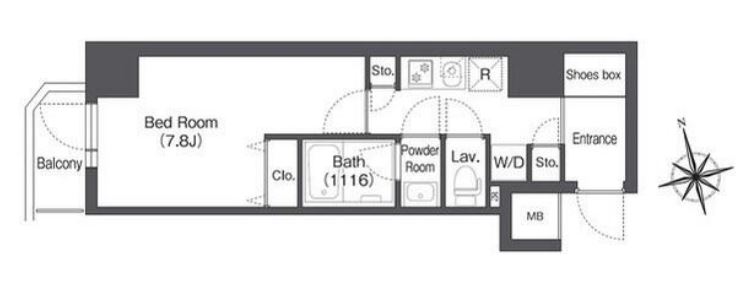 CAVANA新宿夏目坂　504号室　間取り