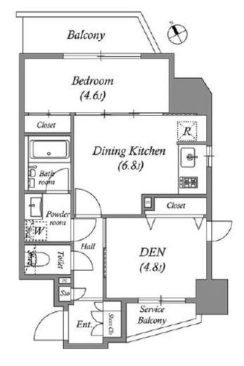 リビオメゾン入谷　1203号室　間取り