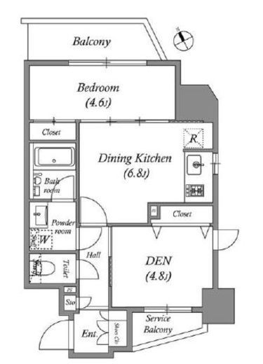 リビオメゾン入谷　1303号室　間取り