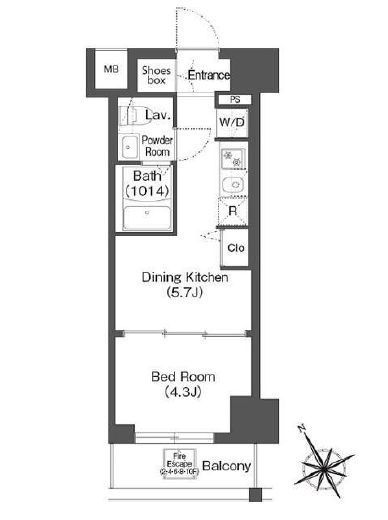 コンフォリア・リヴ根岸二丁目　805号室　間取り