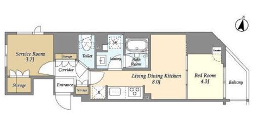 シーズンフラッツ上野御徒町　204号室　間取り