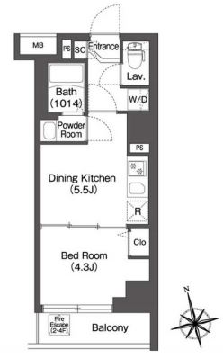 コンフォリア・リヴ品川南大井　508号室　間取り