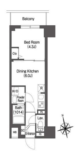 コンフォリア・リヴ品川南大井　505号室　間取り