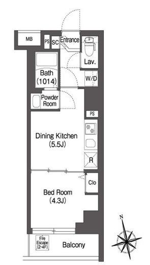 コンフォリア・リヴ品川南大井　508号室　間取り