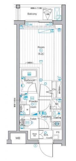 プレミアムキューブG白金台　408号室　間取り