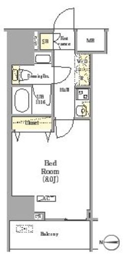 グラシアプレイス曳舟　503号室　間取り