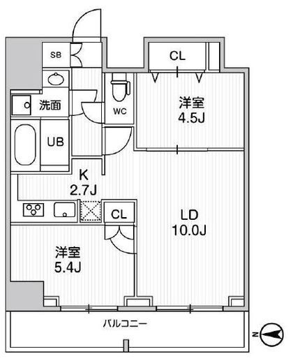 グラシアプレイス曳舟　803号室　間取り