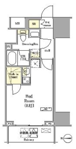 グラシアプレイス曳舟　902号室　間取り
