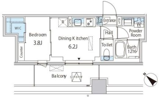 エムエー月島　602号室　間取り