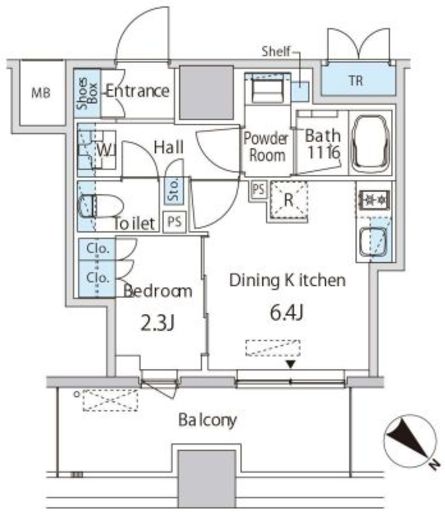 エムエー月島　807号室　間取り