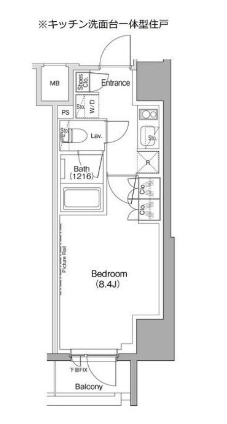 ザ・パークハビオ五反田　401号室　間取り