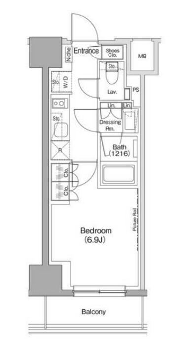 ザ・パークハビオ五反田　702号室　間取り