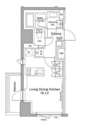ザ・パークハビオ五反田　1005号室　間取り