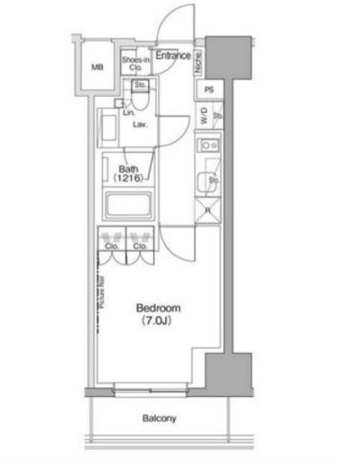 ザ・パークハビオ五反田　1402号室　間取り