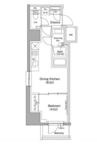 ザ・パークハビオ五反田　1403号室　間取り