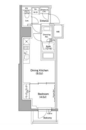 ザ・パークハビオ五反田　804号室　間取り