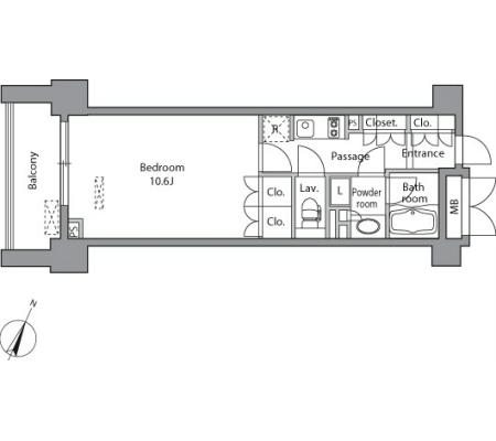 レジディア水道橋　1303号室　間取り