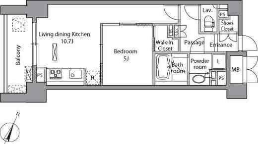 レジディア水道橋　1404号室　間取り