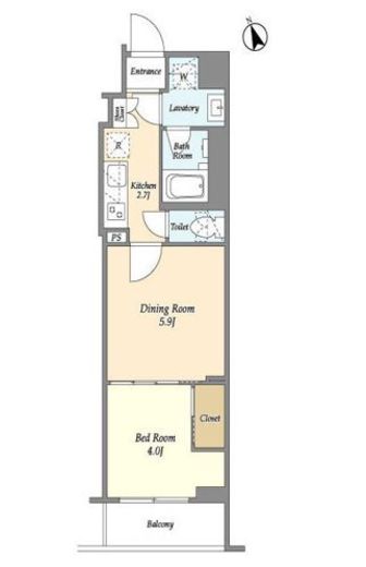アジュールテラス門前仲町　210号室　間取り