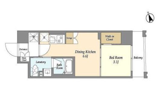 アジュールテラス門前仲町　402号室　間取り