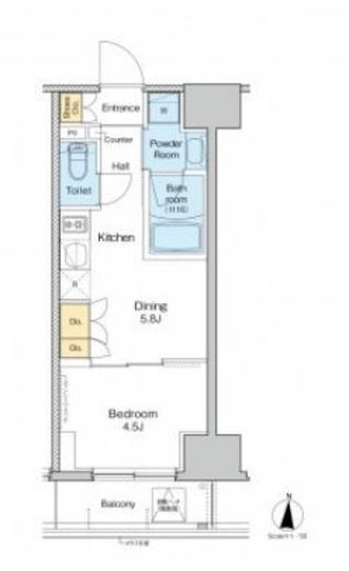 プラウドフラット両国イースト　1002号室　間取り