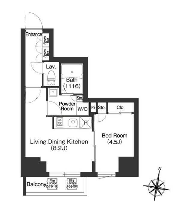ミリアレジデンス広尾　403号室　間取り