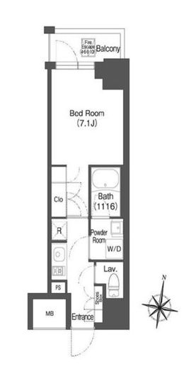 ミリアレジデンス広尾　801号室　間取り
