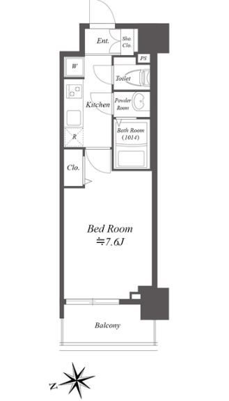 プレサンスブルーム浅草ノース　205号室　間取り