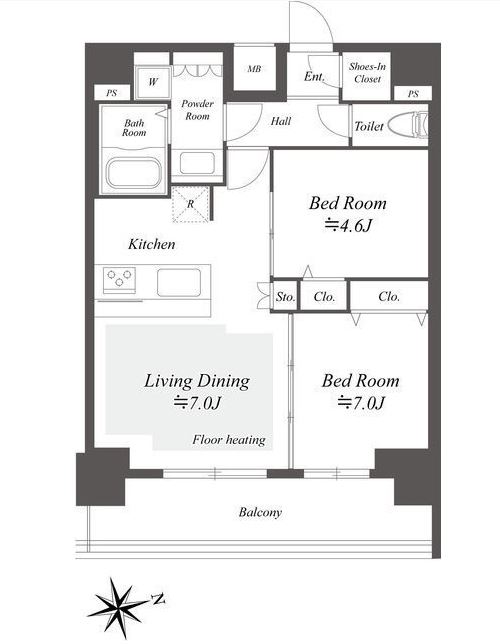 プレサンスブルーム浅草ノース　902号室　間取り