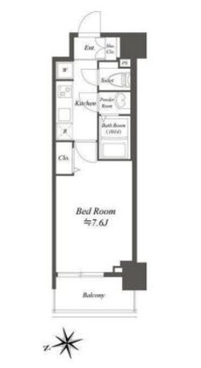 プレサンスブルーム浅草North　307号室　間取り