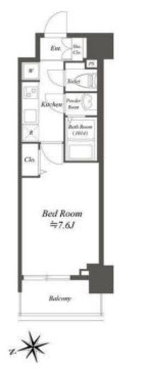 プレサンスブルーム浅草North　405号室　間取り