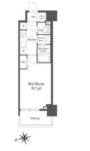 プレサンスブルーム浅草North　705号室　間取り