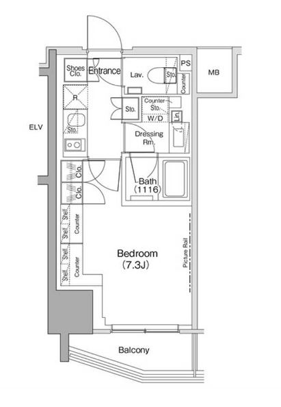 ザ・パークハビオ荏原中延駅前　301号室　間取り