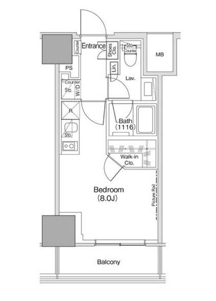 ザ・パークハビオ荏原中延駅前　1009号室　間取り