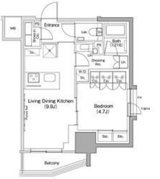 ザ・パークハビオ荏原中延駅前　506号室　間取り