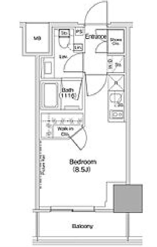 ザ・パークハビオ荏原中延駅前　404号室　間取り