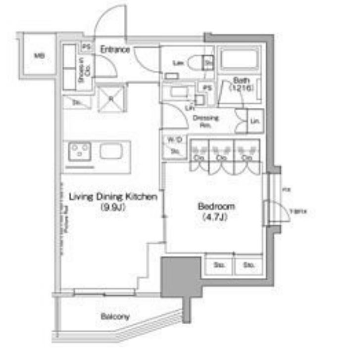 ザ・パークハビオ荏原中延駅前　206号室　間取り
